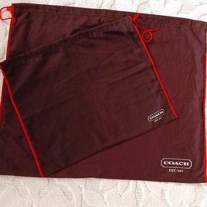 TWO, LIKE NEW BROWN FELTED, "COACH" DUST BAGS!